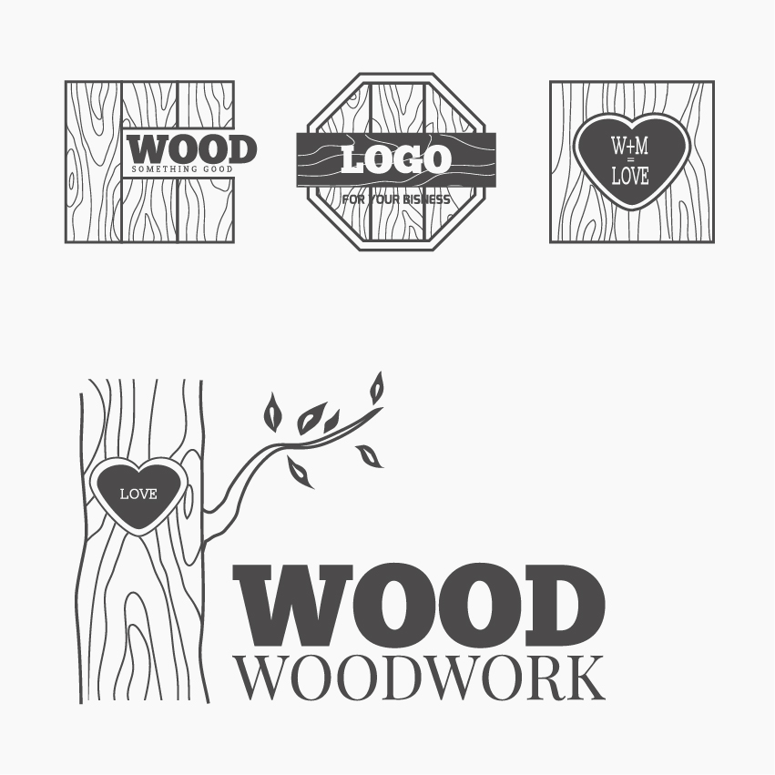 Holzwerk-Logos Designvektor 04 logos Holzarbeiten Holz design   