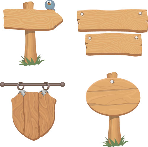 Holzschilder entwerfen Vektoren Set 04 Schilder Holz design   