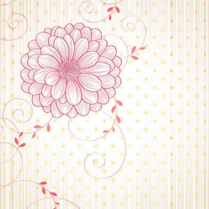 Niedliche florale Kunst Hintergrundvektormaterial 04 Hintergrund Frei Blumen   