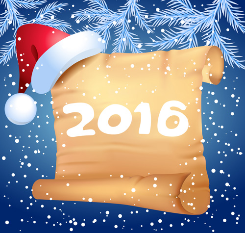 Weihnachtshintergrund 2016 mit Papiervektor 01 Weihnachten papier Hintergrund 2016   