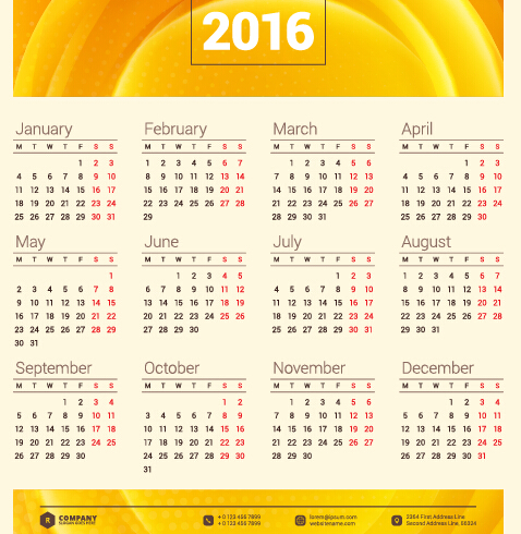 2016 Firmenkalender kreativ Design Vektor 18 Unternehmen Kreativ Kalender 2016   