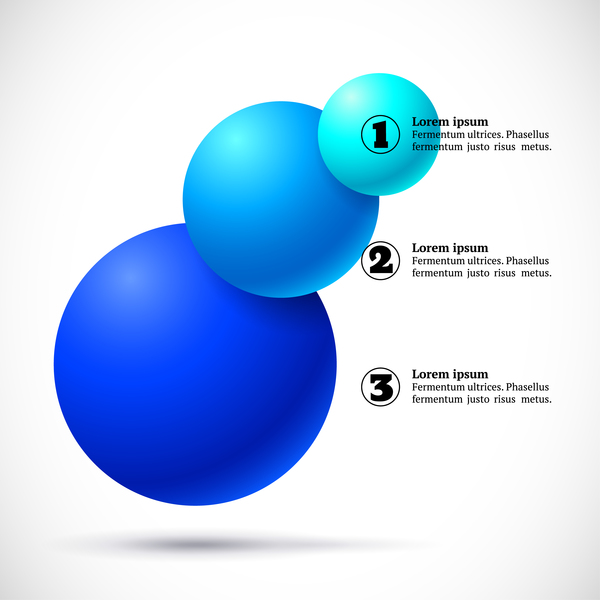 3D-farbige Kugeln mit nummerierten Infografie-Vektor 06 nummeriert Kugeln infographisch farbig   