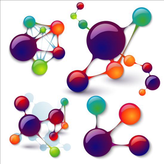 3D 分子インフォグラフィックス tamplate ベクトル05 分子 インフォグラフィック 3d   