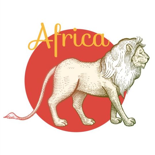 Vecteur africain de Lion lion Afrique   