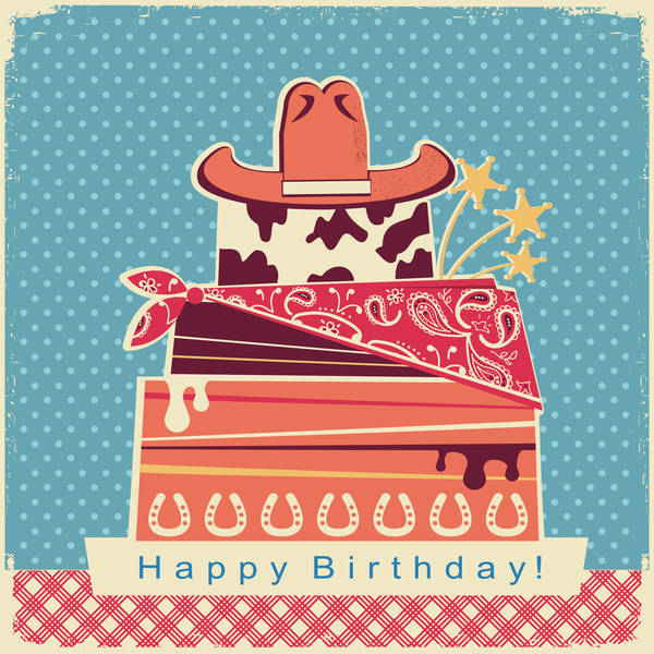 Geburtstagskarte mit Kuchen und Hutvektor Kuchen Karte Hut Geburtstag Farbe   
