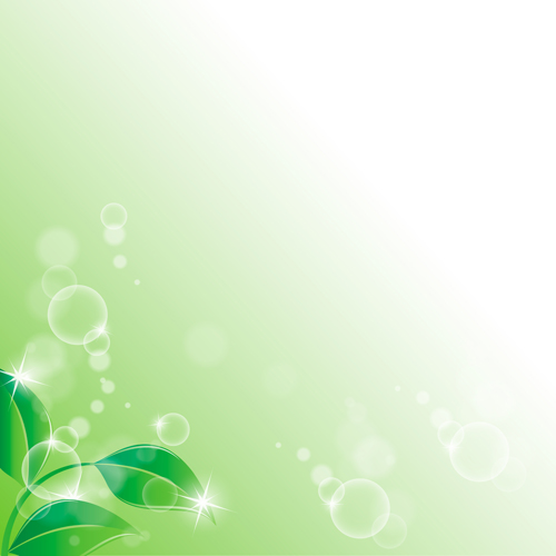 Leuchtend grüne Blätter mit Luftblase Vektorhintergrund 01 Vector-Hintergrund grüne Blätter grün bubble bright Blätter   