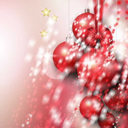 Weihnachtsbaumkugeln mit Bogenkunst-Hintergrundvektor 01 Weihnachten Kugeln Bogen   