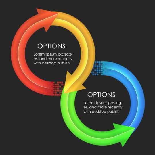 Farbige Pfeil mit Option Infografie-Vektor 05 Pfeil Option infographisch farbig   
