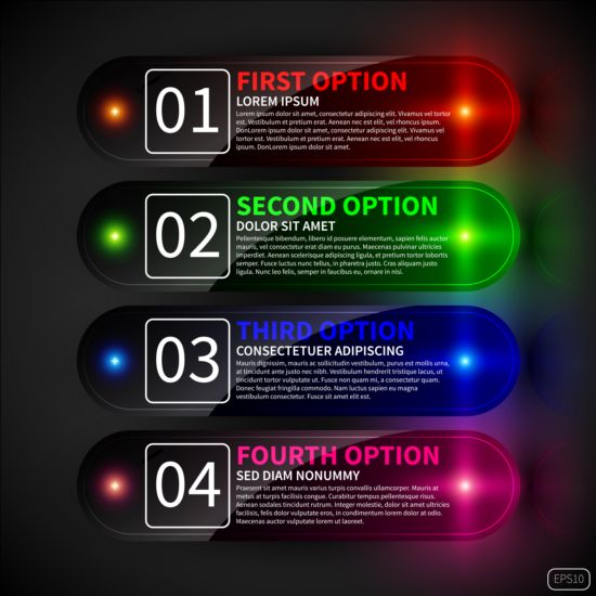 Farbige Neoninfografie-Vektoren 01 neon infographisch farbig   