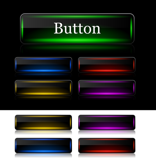 Vecteur de Web de bouton coloré de verre web verre coloré bouton   