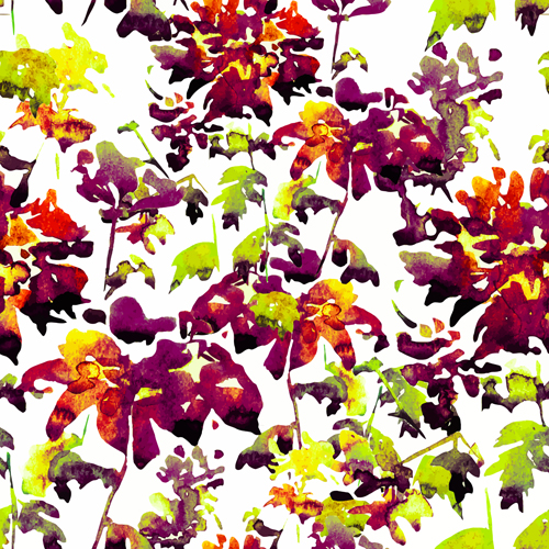 Disarray Aquarell Blumen vector nahtlose Muster 01 nahtlos Muster Disarray Blumen Blume Aquarell   
