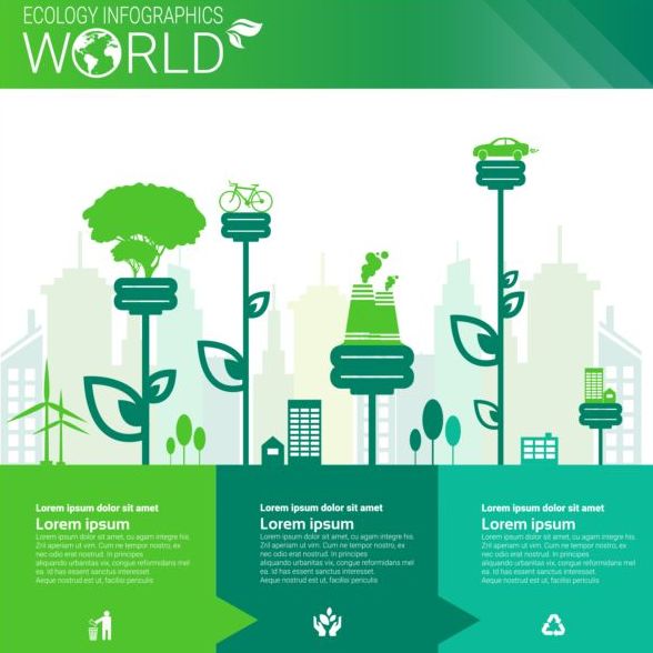 エコロジーワールドのインフォグラフィックスデザインベクター07 世界 エコロジー インフォグラフィック   