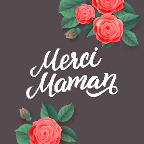 Cartes de fête des mères heureux avec vecteur de fleur 01 mère heureux fleur cartes   