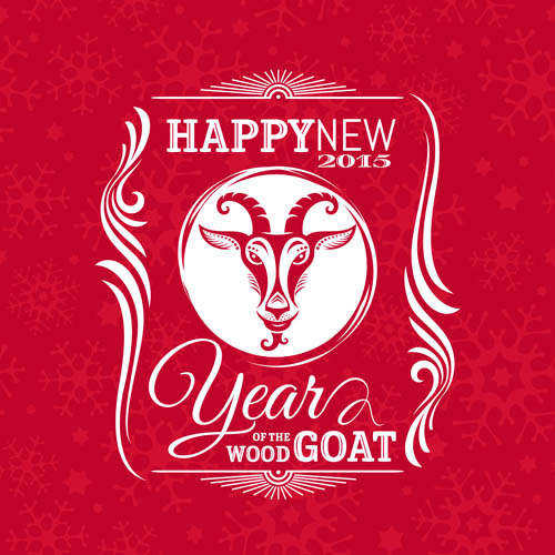 Happy New Year 2015 fond de vecteur de chèvre nouvel an happy fond chèvre 2015   