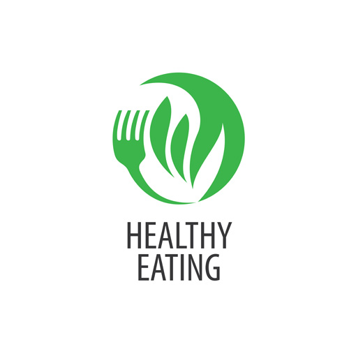 ヘルシー食べるロゴデザインベクトルセット09 食べる 健康 ロゴ   