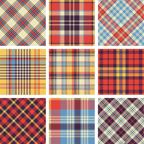 Tissu à carreaux motifs Seamless Vector 13 tissu sans soudure plaid motifs Modèle de tissu   