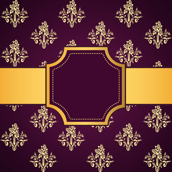 Fond de motif de décoration pourpre avec le vecteur de trame d’or 01 pourpre motif Doré decoration cadre   