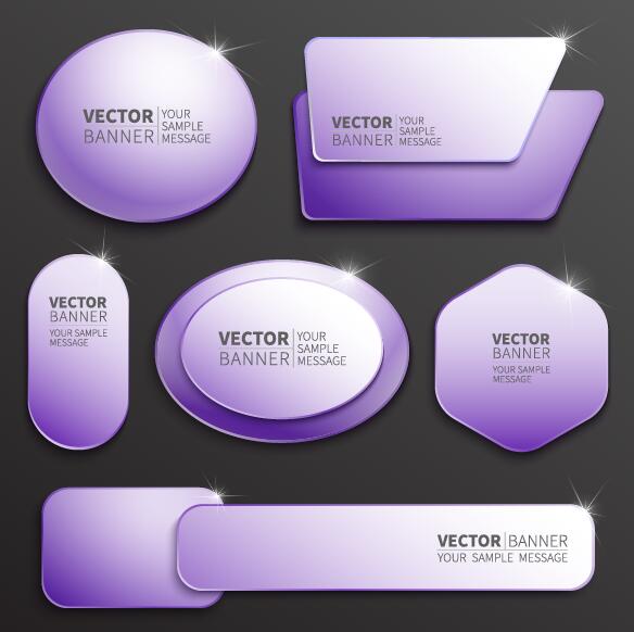 紫色の web バナーベクトルセット02 バナー パープル ウェブ   