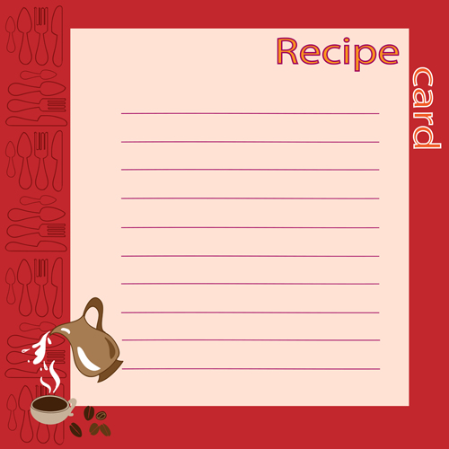 食器パターンベクトル04のレシピカード 食器 レシピ パターン カード   