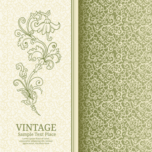 Retro verzierte florale Vektorkarte 03 ornate Karte floral   