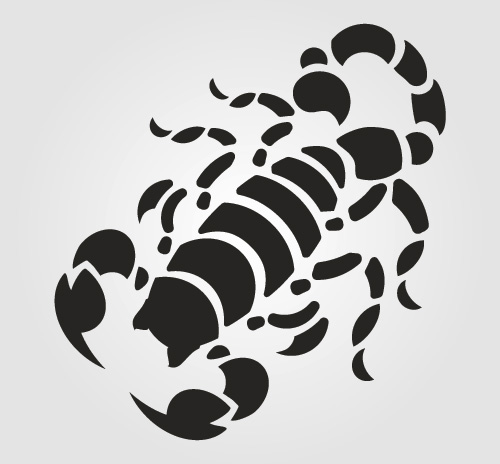 Skorpion-Silhouette-Vektormaterial 04 silhouette scorpion   