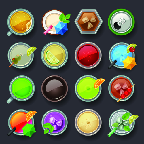 Set der besten Lebensmittelsymbole Vektoren Grafik 03 Ikonen icons Essen   