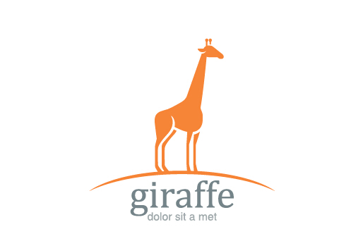 Vecteur simple de conception de logo de girafe simple logo girafe   