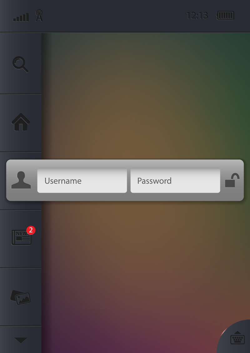 Benutzername mit Passwort-Postfach Vektor Passwort Eingang box Benutzername   