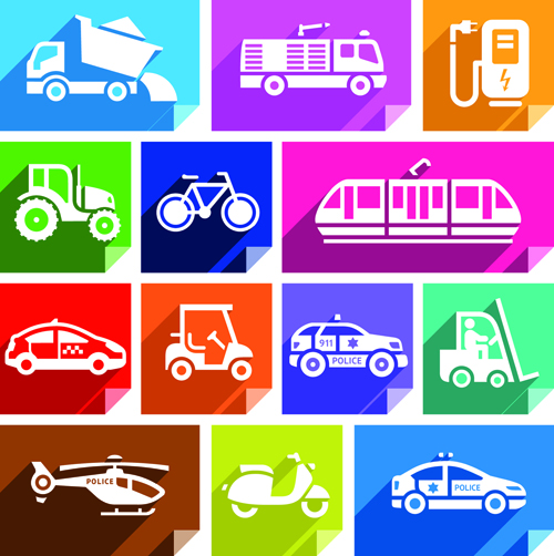 Verschiedene Transportsymbole setzen Vektor 07 Various transport icons icon   