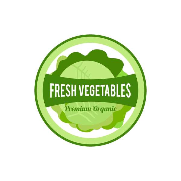 Vecteur de badge frais de légumes légumes fresh badge   