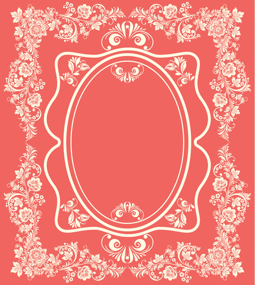 Jahrgang florale mit rosa Hintergrundvektor 01 vintage pink Hintergrund floral design   