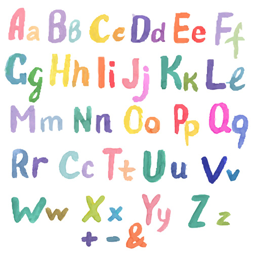Lettre de l’alphabet Aquarelle avec numebrs vecteur 10 numebrs Lettre aquarelle alphabet   