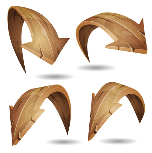Flèches en bois Cartoon styles Vector 03 styles flèches en bois dessin animé   
