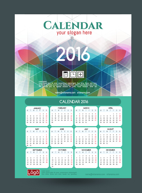 2016 Technologiekalender-Schablone Vektor 21 Vorlage Technik Kalender 2016   