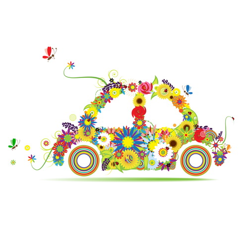 Beau graphisme de conception de voiture florale 03 voiture floral Belle   