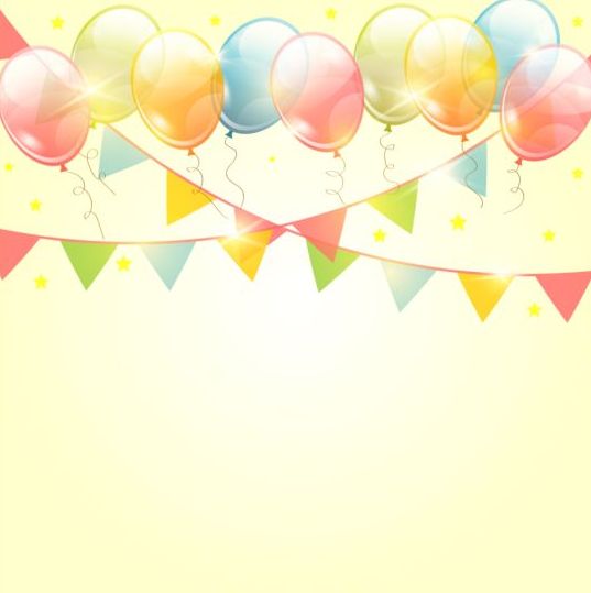 Geburtstagspferde mit farbigem Ballonvektor Wimpel Hintergrund Geburtstag farbig ballon   