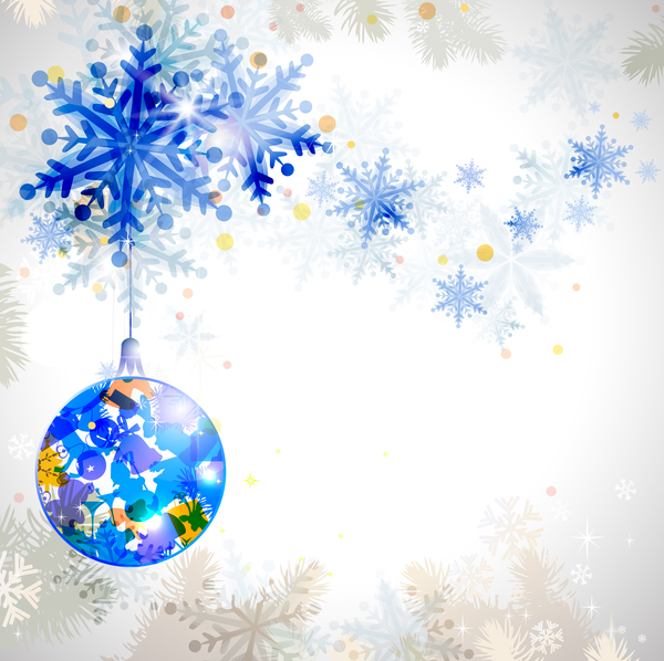 Blaue Schneeflocke Weihnachts-Hintergrund-Vektormaterial 01 Weihnachten Schneeflocke Blau   