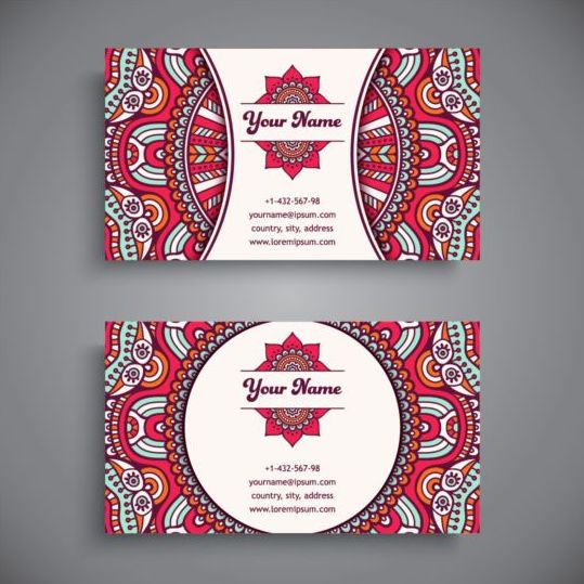 Visitenkarte mit ethnischem Mustervektor-Set 10 pattern ethnic card business   