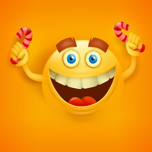 Bonbon avec Smiley émoticône jaune visage vecteur visage smiley jaune émoticônes Bonbons   