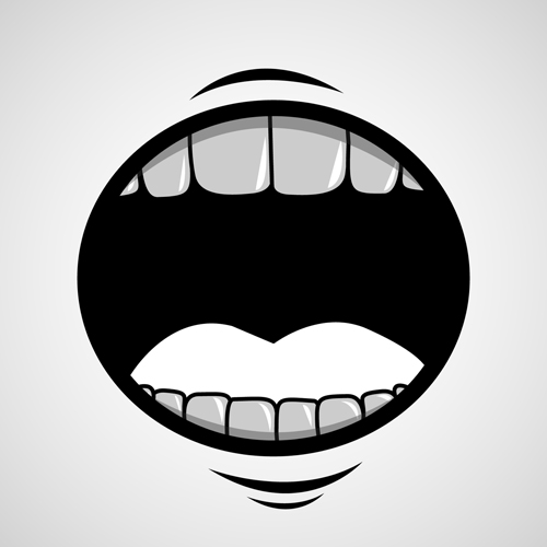 漫画の口と歯のベクトルセット01 漫画 歯 口   