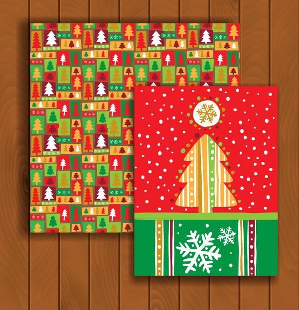 Cartes de voeux de Noël et enveloppes avec vecteur de fond en bois 07 voeux Noël enveloppes en bois cartes   