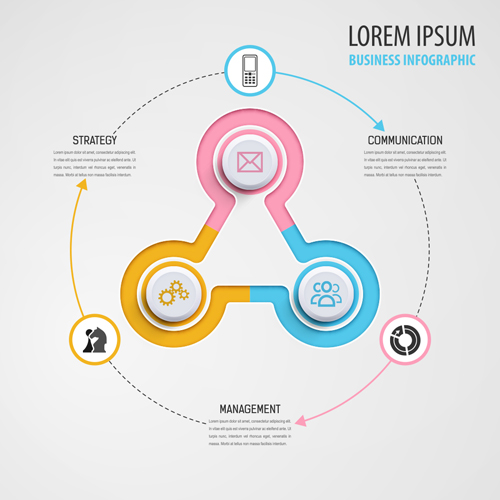 Circulaire Business infographies vecteur créatif modèle 18 modèle infographique Créatif Circulaire business   