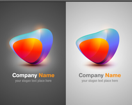 Logos de société abstraite colorée ensemble vecteur 01 logos logo Entreprise coloré Abstrait   