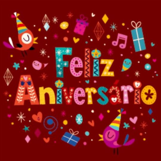 Feliz Aniversario portugais joyeux anniversaire carte de voeux vecteur salutation Portugais heureux Feliz carte Anniversaire Aniversario   