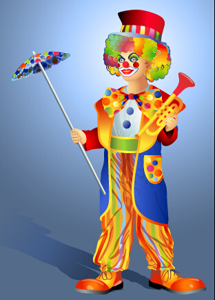 Lustige Clown-Showvektor 02 show funny clown   