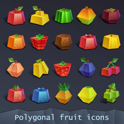 Geometrische Formen Fruchtsymbole gesetzt Obst Ikonen géométrie Formen   