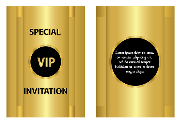 Goldene VIP-Einladungsvorlage Vektor golden Einladung   