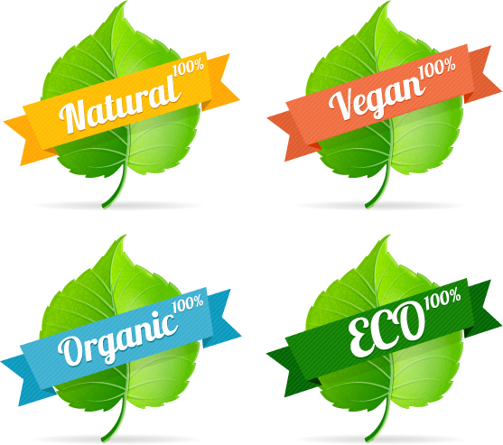 Grüner Ablaffff mit Eco-Labels Vektor Urlaub grün Etiketten eco   
