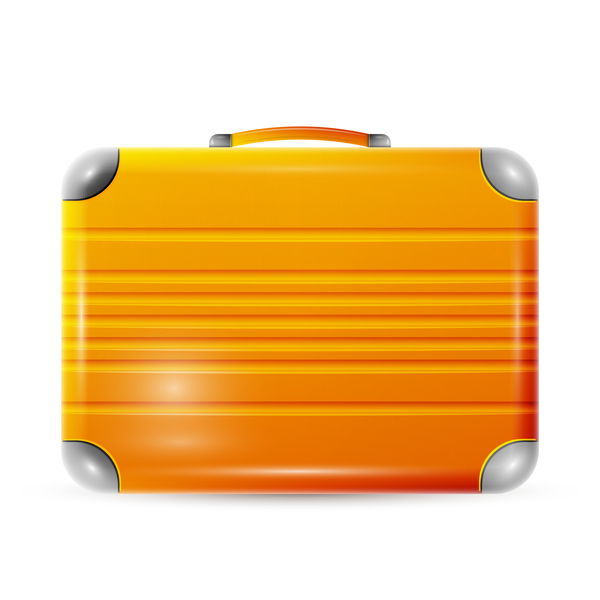 Orangefarbenem Koffer Vektor Polycarbonat orange Koffer   
