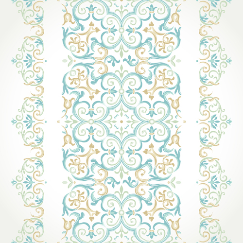 Bordure pastel fleuri sans soudure vecteur 04 sans soudure pastel fleuri bordure   